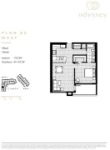 Odyssey Plan E2 West 1 bed+ 1 bath