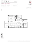 One Park Plan N 1 bed+DEN+1 bath