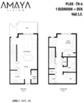 Amaya Living Plan TH6 1 bed+DEN+2 bath