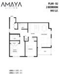 Amaya Living Plan B2 2 bed+2 bath