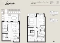 Lina at QE Park Plan TH2 2 bed+Flex+DEN+2