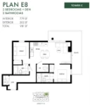 Minoru Square Plan E8 2 bed+DEN+2 bath