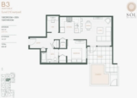 Sol Plan B3 1 bed+DEN+1 bath