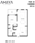 Amaya Living Plan A3 1 bed+1 bath