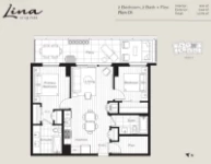 Lina at QE Park Plan C6 2 bed+Flex+2 bath