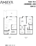 Amaya Living Plan Th5 2 bed+DEN+2