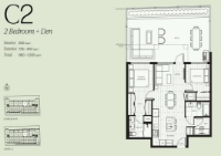 Thesis Plan C2 2 bed + DEN+ 2 bath