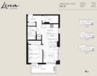 Lina at QE Park Plan B7 1 bed+Flex+1 bath