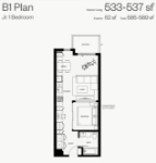 Hue Plan B1 Jr 1 bed+1 bath