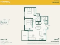 Hartley - Hemlock (Building 1) Plan C3 2 bed+2 bath