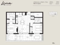 Lina at QE Park Plan C7 2 bed+Flex+2 bath