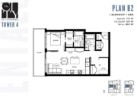 The City Of Lougheed Plan B2 1 bed+DEN+2 bath