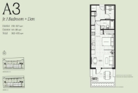 Thesis Plan A3 Jr 1 bed+DEN+1 bath