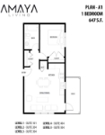 Amaya Living Plan A1 1 bed+1 bath