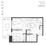 Slate Plan A2 1 bed+1 bath