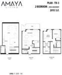 Amaya Living Plan TH3 2 bed+DEN+Basement+3 bath