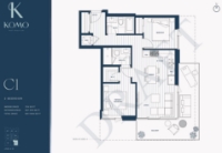 Komo Plan C1 2 bed+1