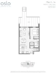 OSLO Plan A1a 1 bed+1 bath+Study
