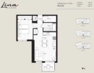 Lina at QE Park Plan B8 1 bed+Flex+1 bath