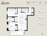 Lina at QE Park Plan C2 2 bed+Flex+2 bath