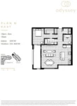 Odyssey Plan N East 1 bed+DEN+1 bath