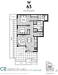 W63 Mansion Plan C2 2 bed+DEN+2 bath