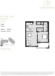 Odyssey Plan E3 East 1 bed+ 1 bath
