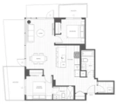 Luxe Lansdowne Plan B8E 2 bed+ 2 bath