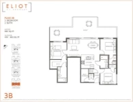 Eliot Plan 3B 3 bed+2 bath