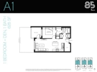 85 at Scott Road Plan A1 1 bed+DEN+1 bath