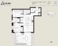 Lina at QE Park Plan C1 2 bed+Flex+2 bath
