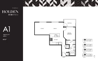 Holden Residences Plan A1 1 bed 1 bath