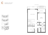 VIVA Plan C 1 bed+DEN+1 bath