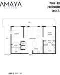 Amaya Living Plan B3 2 bed+2 bath