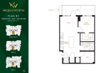 Wordsworth Plan B2 1 bed+DEN+1 bath