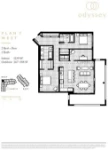 Odyssey Plan T West 2 bed+DEN+ 2 bath