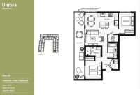 Umbra Portwood - Phase 1 Plan C2 2 bed+Flex+2 bath