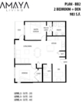 Amaya Living Plan BB2 2 bed+DEN+2 bath