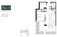 Prima Plan A 1 bed+DEN+1 bath