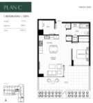 Prima Plan C 1 bed+DEN+1 bath