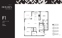 Holden Residences Plan F1 2 bed + DEN 2 bath