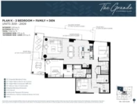 The Grande Plan K 2 bed+Family+DEN+2 bath