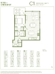 King & Crescent Plan C1 1 bed + 1 bath