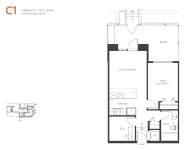 VIVA Plan C1 1 bed+DEN+1 bath