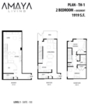 Amaya Living Plan TH1 2 bed+Basement+2 bath