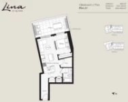 Lina at QE Park Plan A7 1 bed+Flex+1 bath