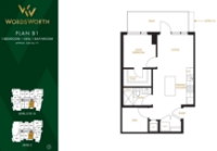 Wordsworth Plan B1 1 bed+DEN+1 bath