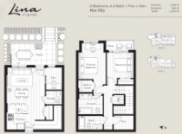 Lina at QE Park Plan TH3 2 bed+Flex+DEN+2