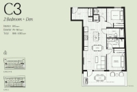 Thesis Plan C3 2 bed + DEN+ 2 bath