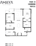 Amaya Living Plan C3 3 bed+3 bath